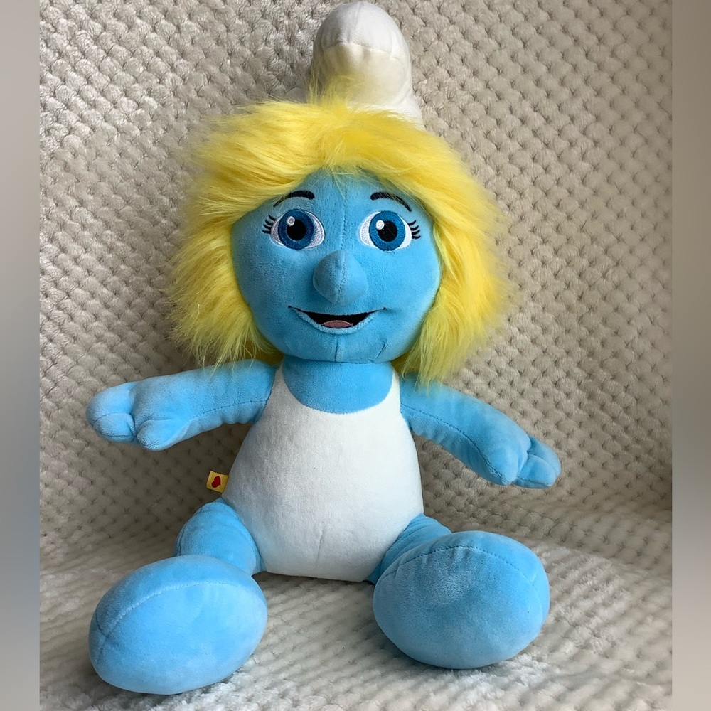 Build A Bear Workshop Smurfette Plush Girl Smurf Stuffed Sitting Doll 2013